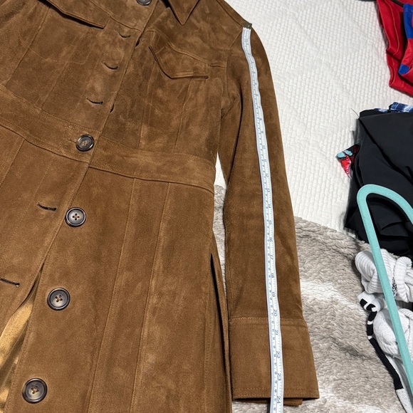 Banana Republic Tan Suede Trench Coat - Picture 9 of 11